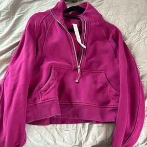 Lulelemon magenta 1/4 zip scuba hoodie